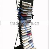 SR041Waterfall Metal Black Quartz Stone Tower Display Stand for Marketing Tool