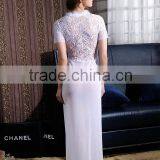 Embroidery Long Lingerie Women Sexy Bridal Nighty thumbnail-4