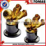 resin gold football trophy