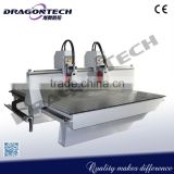 stone engraving machine,3D double heads CNC Router,multi spindle wood carving machine DT1925D