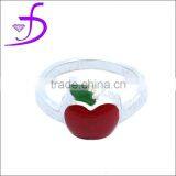 925 Ring Sterling Silver Jewelry New Fashion 2014 Enamel Apple Ring thumbnail-1