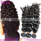 Double Drawn 100% Virgin Real Brazilian Hair Weft Cheap Deep Wave Human Hair Weft thumbnail-1