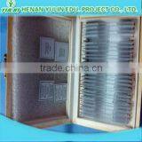 Teaching High School Plastic Wooden Microscope Prepared Glass Slides Box