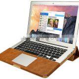 PU Leather Stand Cover Case For MacBook Air Pro Retina 11 12 13 15 Inch Sleeve Luxury Leisure Laptop Bags & Case thumbnail-1