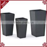 Set of 3 Outdoor Patio Decor Resin Wicker Woven Flower Planter Garden Pot thumbnail-2