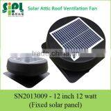 High Efficient Flat Embedded Solar Panel 12'' Air Duct Turbine Solar Attic Ventilation Fan thumbnail-1