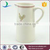 Good Price With Best Sale Cute Cock Decal Ceramic White Jug thumbnail-3