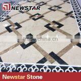 Newstar Black And Gold Marble Waterjet Floor Medallion Tile For Sale Mosaic thumbnail-4
