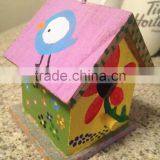 Small Handmade Decorative Wood Craft Bird House Model Wholesale thumbnail-3