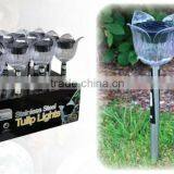 Single Solar Powered Post Lights With Tulip /Stainless Steel Single Post Solar Tulip Lights/ Tulip Flower Solar Lights thumbnail-2