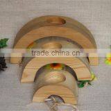 FSC Certified Arched Shape Home Decorative Wooden Single Candle Holder thumbnail-1