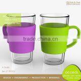 Custom Unbreakable Cheap Insulated Glass Cup With Silicone thumbnail-3