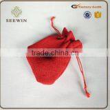 Burlap Jute Fabric Drawstring Bag thumbnail-2