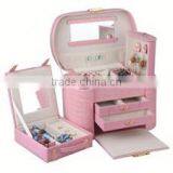 Eco-friendly Jewelry Box Storage Organizer Travel Case With Lock - Includes Small Mini Travel Case thumbnail-1