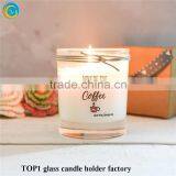 Crystal Candelabra Sprayed White or Black Glass Candle Jar Printed With Gold Logo Made in China thumbnail-5