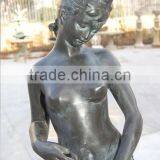 Pedestal Shape With a Woman Holding a Pitcher Bronze Fountain thumbnail-4