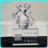 Zodiac Crystal Mouse Souvenir Animal Crystal Figure With Engraved Base thumbnail-1