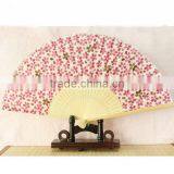 Folk Style Wedding Favor Custom Printed Logo Bamboo Folding Wedding Hand Fan thumbnail-2