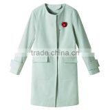 Fashion Swallow Gird Pattern Women Wool Coat With Hooded thumbnail-6
