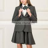 Junior School Girls England Style Grey Colors Coat Jacket Blazer And Skirt thumbnail-3
