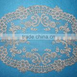 High quality hand bead pearls embroidery designs metallic sequin shiny lace table cloth