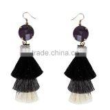 Bohemian Multilayer Tassel With Resin Gems Dangle Earrings for Women thumbnail-3