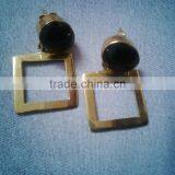HOT SELLING Onyx Gold Plated Earrings, Multi-color Stone Jewelry, Fashion Jewelry Designs thumbnail-2