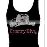 Country Diva Rhinestone Cowgirl Cowboy Womens Tank Top Tee Shirt thumbnail-1