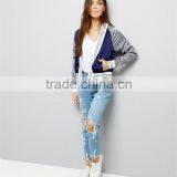 MGOO Customized Satin Floral Embroidered Bomber Jacket Streetwear Raglan Sleeve Autumn Coat Women thumbnail-4