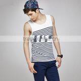 Wholesale Fashion Mens White Stripe Singlet