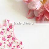 Pink Flowers Sleeveless Girl Dress Factory OEM Service Wholesale Kids Frock Designs thumbnail-4