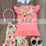 Girls Outfit 2 Pieces Boutique Clothing Set Kids Printed Cotton Baby Shorts Set