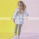 2-7 Years 2017 New Wholesale Cotton Full Sleeves Dots Rainbow Kids Girls Coats (pick Size ) thumbnail-2