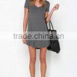 OEM Service v Neck Short Sleeves Shirt Dress Women Casual Dress 2016 thumbnail-3