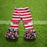 2017 New Style Children Long Ruffle Pants Boutique Striped Pants High Quality Girls Pants thumbnail-2