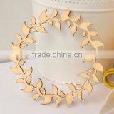 New Flowers Wreath Wooden Wall Stickers Home Decor Embellishment Craft thumbnail-3