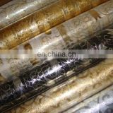 2015 high quality decoration bronzing organza roll flower wrapping printed roll