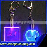 Fancy Custom 3d Engraved Rose Crystal Keychain/key Chain, Colorful Crystal LED Keychain/keyring for Festival Gifts
