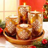 European-style retro creative set with four-ceramic candlestick Christmas decoration household crafts decoration items