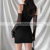 LAITE D2183 New Design Autumn&winter Women Fashion V-neck Hollowing Out Casual Dresses See Through Sexy Dress thumbnail-3