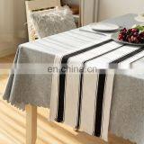Hotel Bed Decoration Cotton Rope Woven Table Runner Striped Tasseled Table Runner thumbnail-4