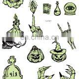 Rocooart Halloween Luminous Temporary Tattoo Tombstone Tattoo Witch Glowing in Dark Waterproof Tattoo Stickers Hallowmas thumbnail-4