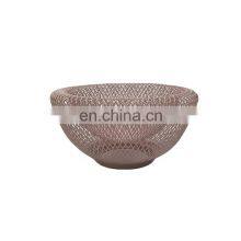 Manufacture Popular Kitchen Living Home Decor Picnic Food Fruit Storage Iron Small Size Round Color Pink Metal Wire Fruit Basket thumbnail-2