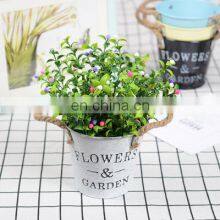 Wholesale Home Decorative Garden Plants Antique Round White Color Hemp Rope Hanging Painting Flower Pots Flower Vase thumbnail-3