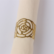 Wholesale Gold And Silver Colored Metal Napkin Ring With Flower Design thumbnail-3