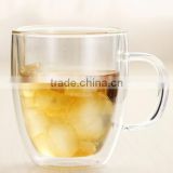 CE/EU/FDA/SGS/LFGB high quality double wall glass/glass cup/glass coffee cup
