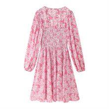 2025 New Spring/summer Women's Printed Long Sleeved Square Neck Floral Dress thumbnail-2