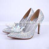 Bridal wedding shoes strass women high heel shoes small crystal stone shoes for wedding / party