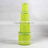 PP Food Grade Round Shape Storage Container Set BPA Free Polka Dot Food Container Lunch Box Set of 4 thumbnail-4