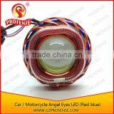 Car/Motorcycle COB Devil Eye Projector Headlight (Red-blue) thumbnail-2